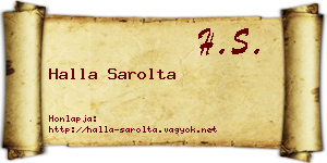 Halla Sarolta névjegykártya